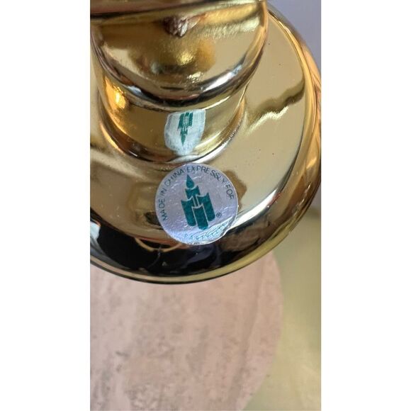 PARTYLITE 9” BRASS/GOLD 4 PLACE CANDLE RING HOLDER DECOR - Picture 4 of 8